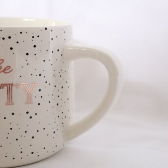 Frankie Grey "I'm on the naughty list" Speckled Christmas Holiday Coffee Mug - Picture 2 of 6